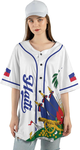 Personalized Name Haiti Baseball Jersey, Haitian Baseball Jersey for Men Women, Haitian Pride Jersey Shirt