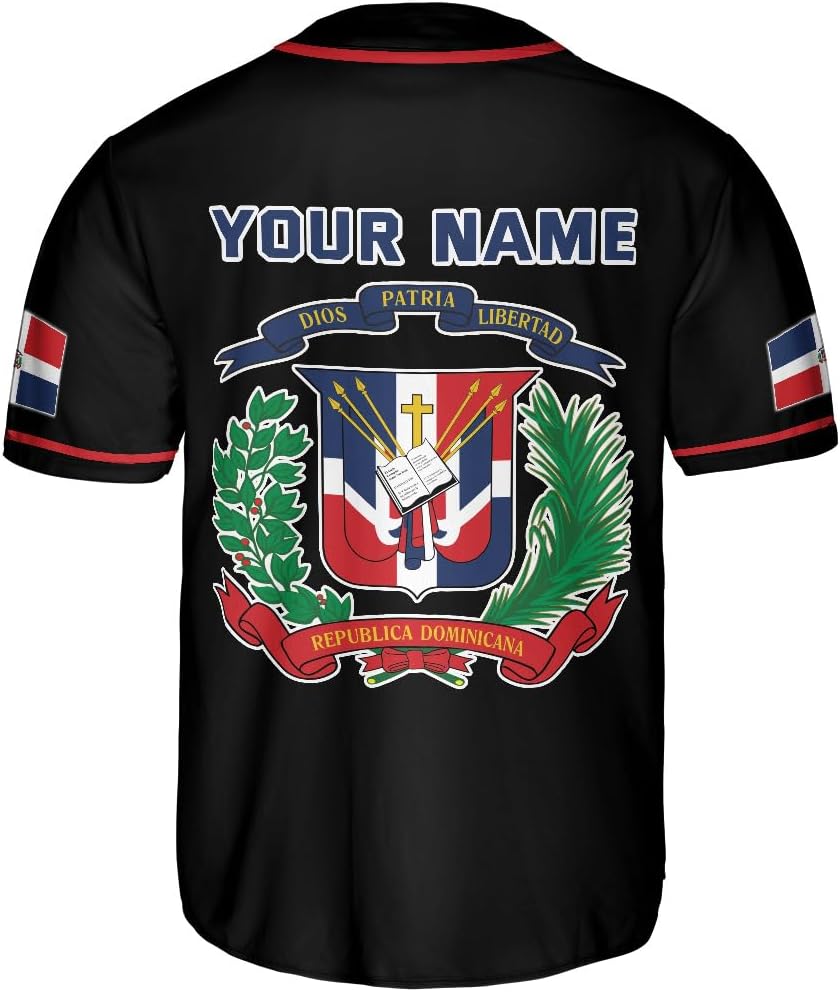 Podagree Personalized Dominican Republic Baseball Jersey Shirt,Team Name Republic Dominicana Baseball Jersey for Men,Women