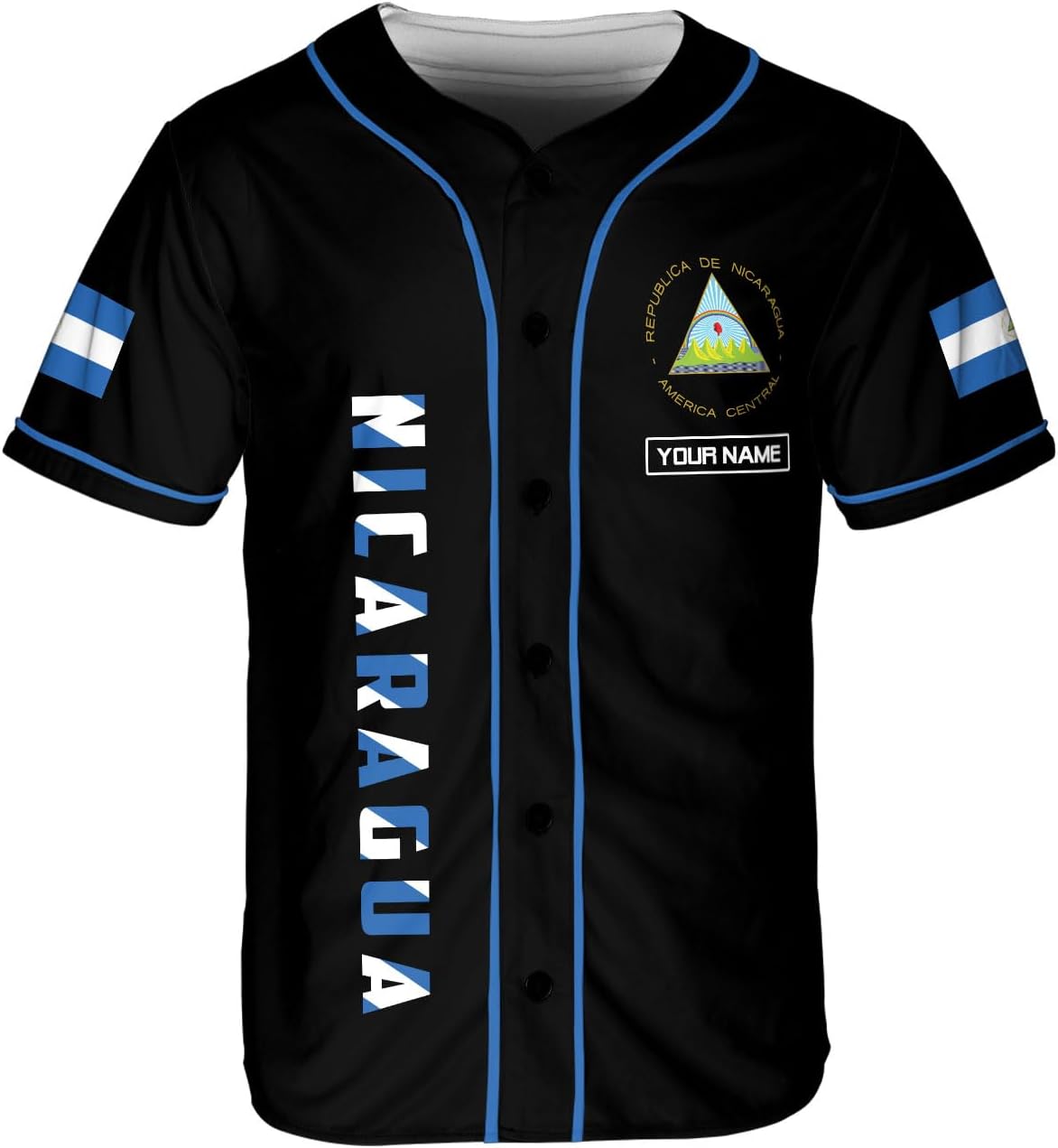 Podagree Personalized Nicaragua Baseball Jersey Shirt Name Nicaraguan Baseball Jersey for Men & Women Nicaraguan Camisas