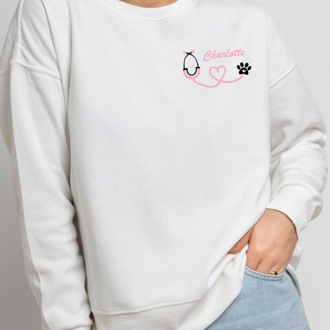 Personalized Veterinarian Embroidered Sweatshirt, Custom Vet Tech Shirt, Veterinary Technician Week Gifts, Veterinary Gifts