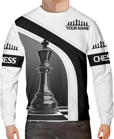 Personalized Name Chess 3D Full Color Shirt, Custom Name Chess 3D Shirt for Men, Women, Chess Lover, USA Chess Shirt