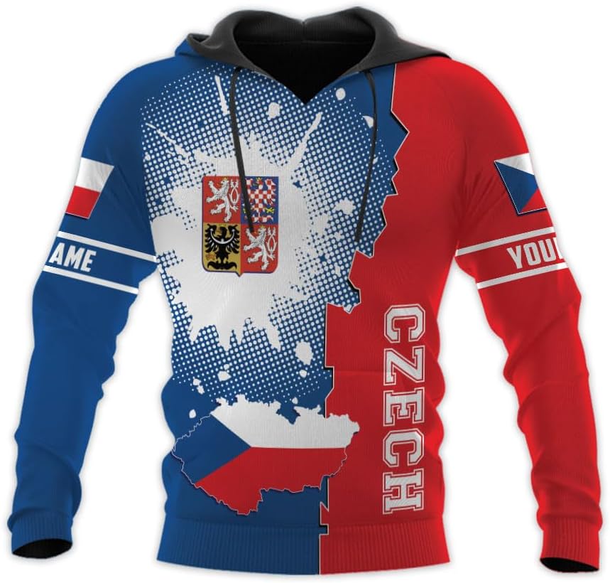 Personalized Czech Shirts 3D, Czechoslovakian T-Shirts, Czech Republic Flag Pride Shirt Unisex, Gifts for Czechs (CZ 3)