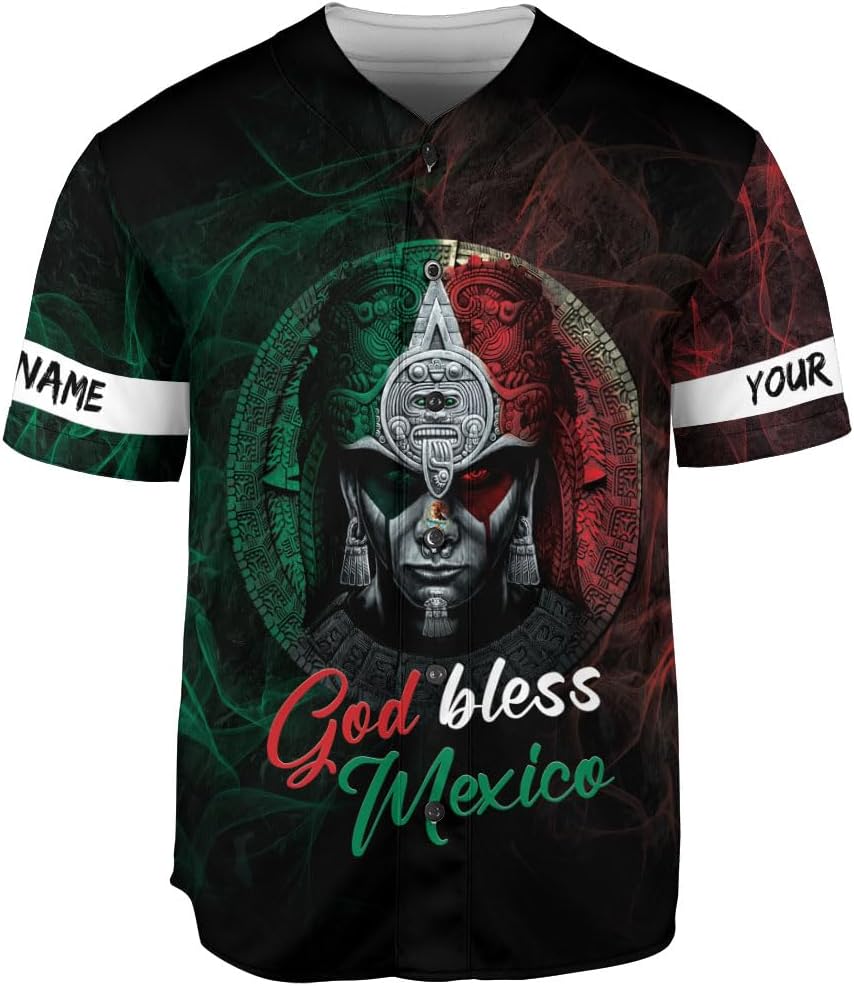 RoyalBro Personalized Mexico Baseball Jersey, Mexican Jersey for Men & Women, Mexican Flag Jersey, Mexico Shirt Camisa