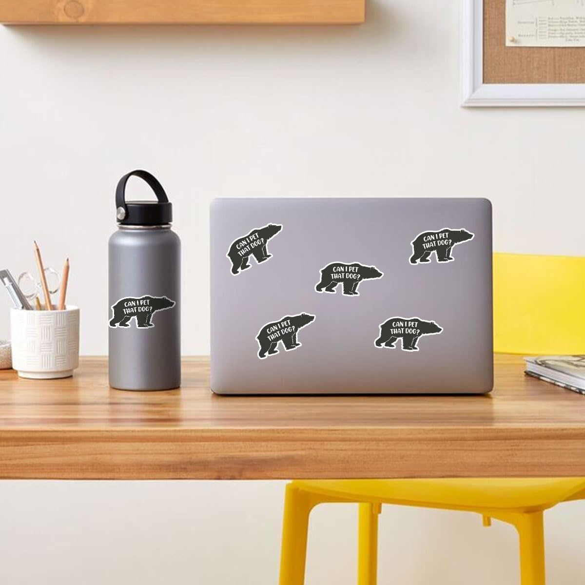 (3pcs) Can I Pet That Dog Sticker, Funny Black Bear Sticker, Black Bear Meme Sticker, Sticker Die-Cut Waterproof Vinyl Sticker for Laptop Water Bottle Phone Window Helmet