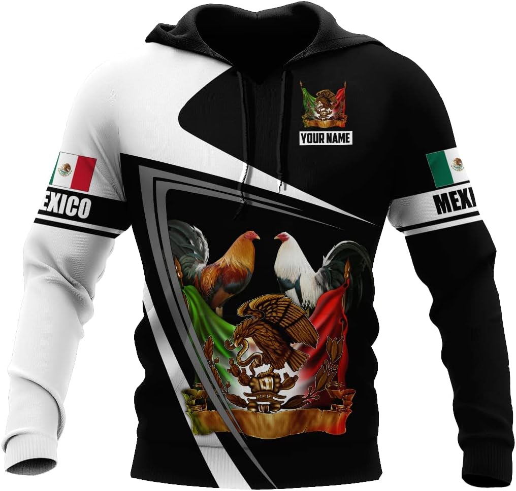Personalized Name Mexican Hoodie 3D, Customized Mexico Hoodies for Men & Women