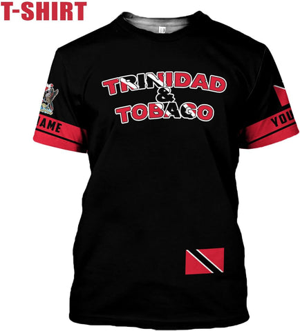 MoonArt Personalized Trinidad & Tobago Shirts Trinidad and Tobago Coat of Arms Flag 3D Shirts Trinidad Pride Gift