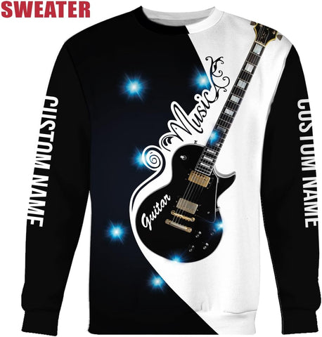 Personalized Name Guitar Shirt 3D, Customized Guitar Shirts for Men, Unisex Guitar Shirts Music Music Lover, Guitar Lover