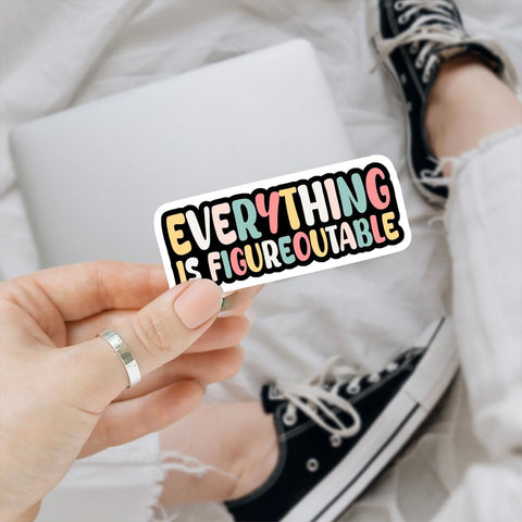 3 Pcs Everything is Figureoutable Sticker, Motivational Quote, Motivational Sayings, Positivity Stickers - Vinyl Stickers 3 Inches for Water Bottles Laptop Phone Car Window Helmet