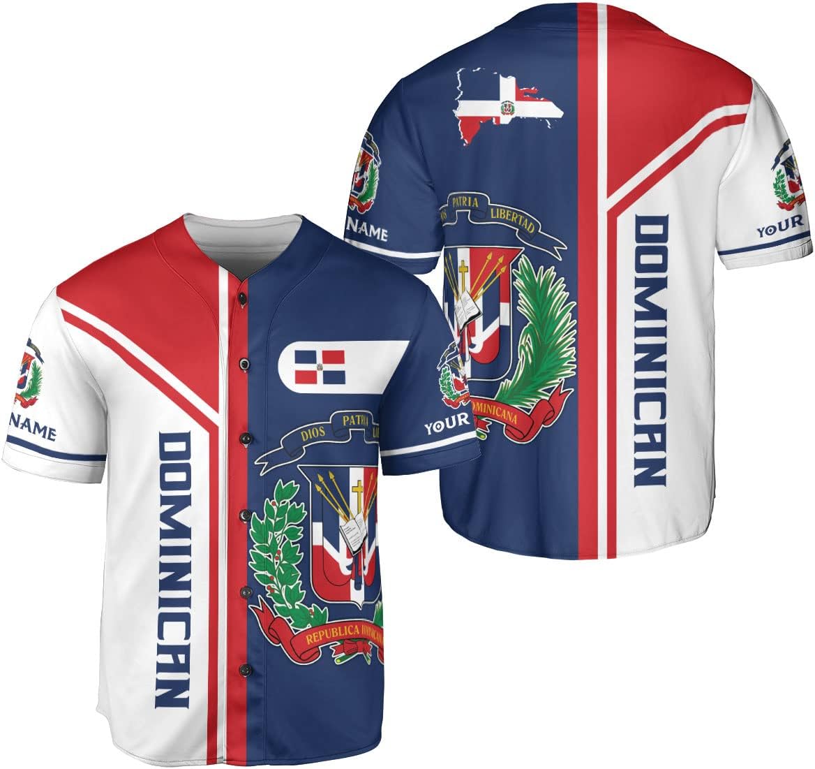 Leprints Personalized Dominican Republic Baseball Jersey Shirt,Team Name Republic Dominicana Baseball Jersey for Men,Women