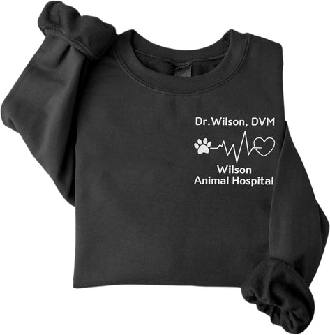 Personalized Veterinarian Embroidered Sweatshirt, Custom Vet Tech Shirt, Veterinary Technician Week Gifts, Veterinary Gifts