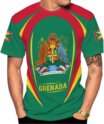 Podagree Personalized Grenada T-Shirt 3D, Proud Grenadan Tshirt, Grenada Flag Grenadian Pride Grenadian Heritage Shirt