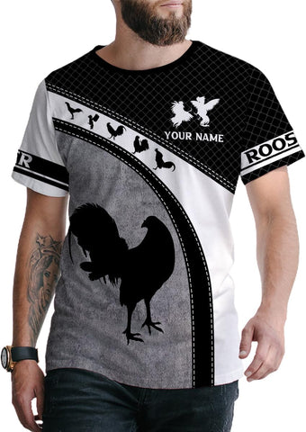 Mostefy Personalized Name Rooster Shirt 3D, Rooster Shirts for Men, Chicken Tshirts Shirts for Women, Funny Chicken Shirts