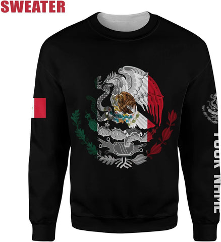 Mostprints Personalized Name Mexican Shirts for Men, Customized Mexico Shirts for Men, Mexico Shirts for Women,Mexico Eagle Flag