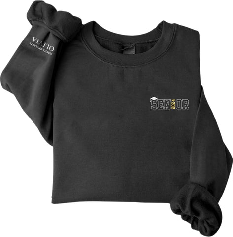 MAPrints Personalized Senior 2024 Embroidered Sweatshirt Gift, Graduation Class Of 2024 School Senior Embroidery Sweatshirt