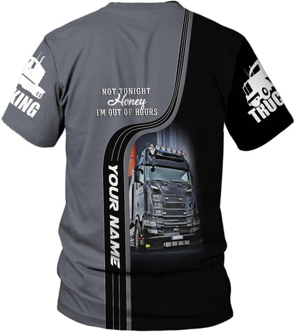 Personalized Trucker Shirt Custom US Flag Truck Driver T-Shirt Funny Trucker Gift 3D Hoodie for Men & Women Trucking Diesel
