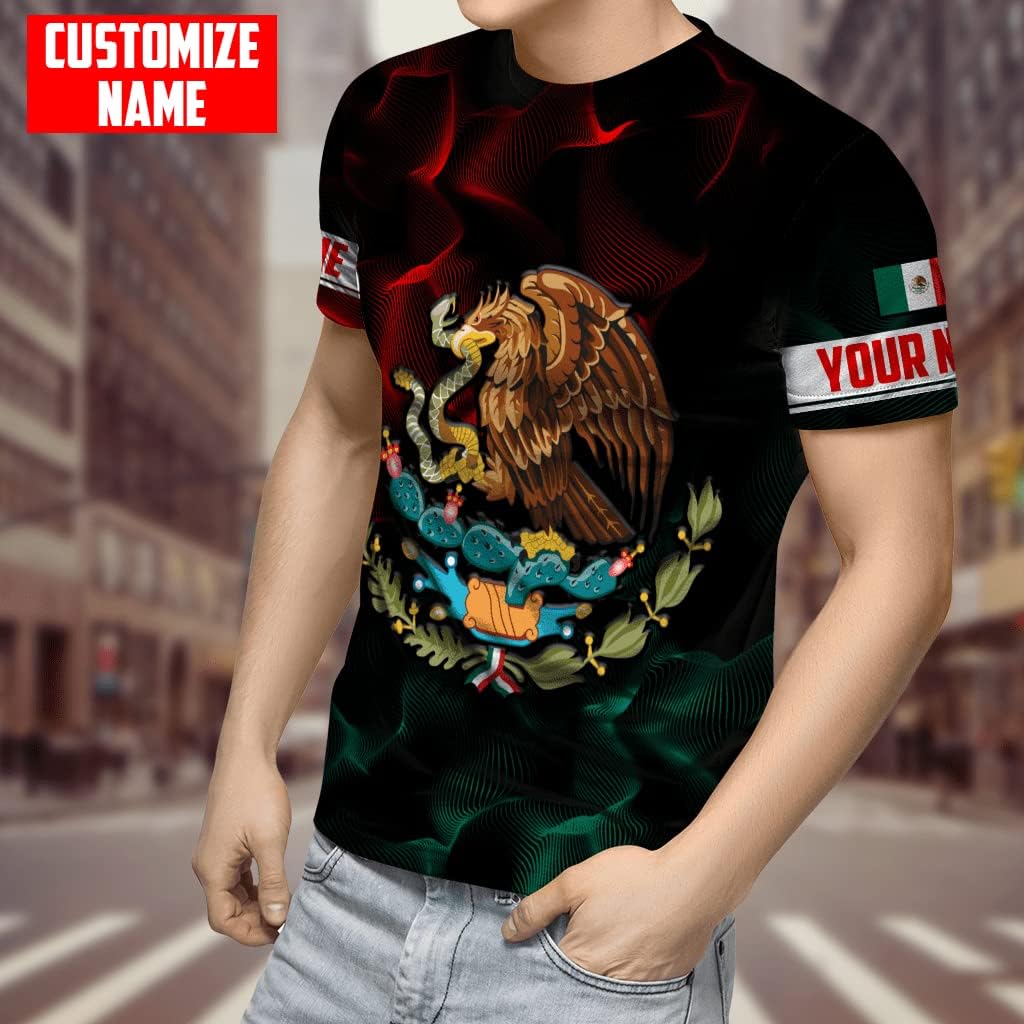 Personalized Name Mexican Hoodie 3D, Customized Mexican Hoodies for Men, Unisex Mexico Hoodie, Mexico Hoodies for Men, Mexico Flag Unisex Hoodie, Zip Hoodie, Sweatshirt, T shirt, Multicolor, 5X-Large