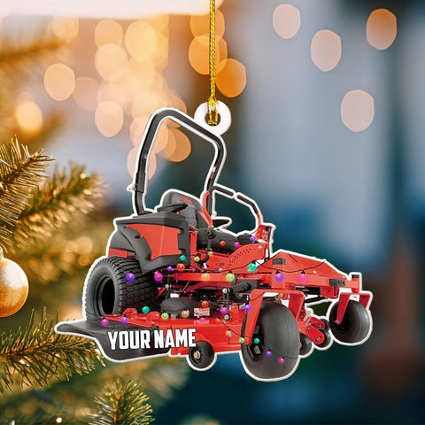 Personalized Lawn Mowers Christmas Ornaments Custom Name Lawn Mowers Ornaments Farmhouse Lawn Mowers Driver Gifts Riding Mowers with Xmas Light Acrylic Ornaments (1, LM1)