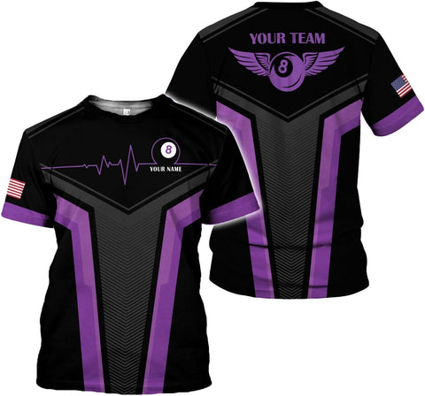 Ligthuy Personalized Name Billiard Shirts 3D, Billiards Shirt 8 Ball Billiard Shirt Custom Men's Pool Men Women\u2026