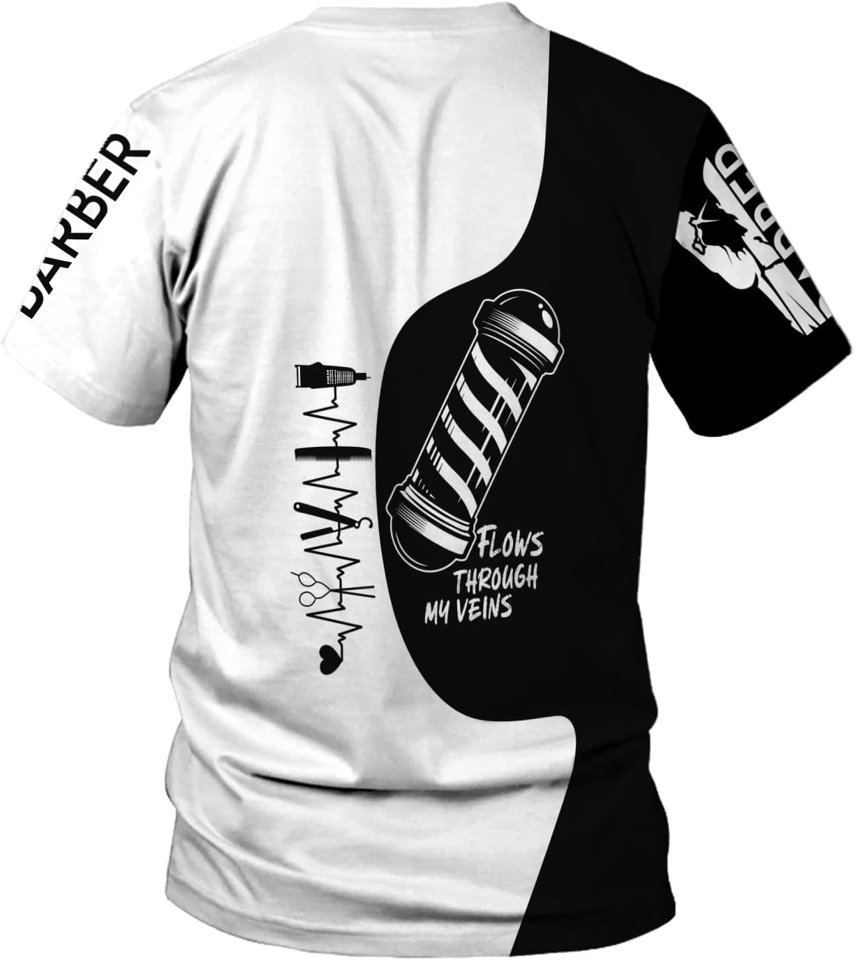 Vybonz Personalized Name Barber Gift for Barber 3D All Over Printed Shirts Gift for Men and Women