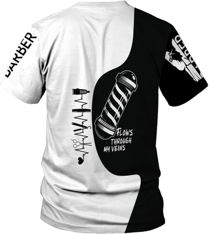 Vybonz Personalized Name Barber Gift for Barber 3D All Over Printed Shirts Gift for Men and Women