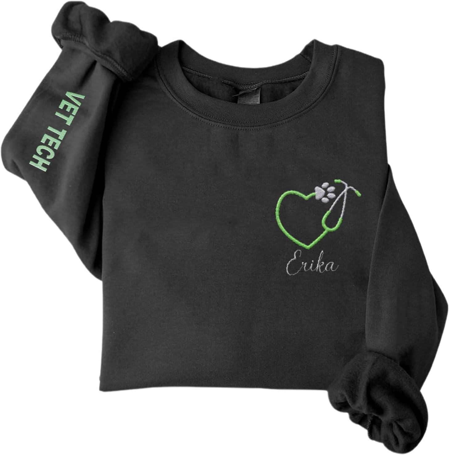 Custom Embroidered Vet Assistant Sweatshirt, Veterinary Medicine Hoodie for Women, Vet Tech Crewneck Gifts for Veterinarian