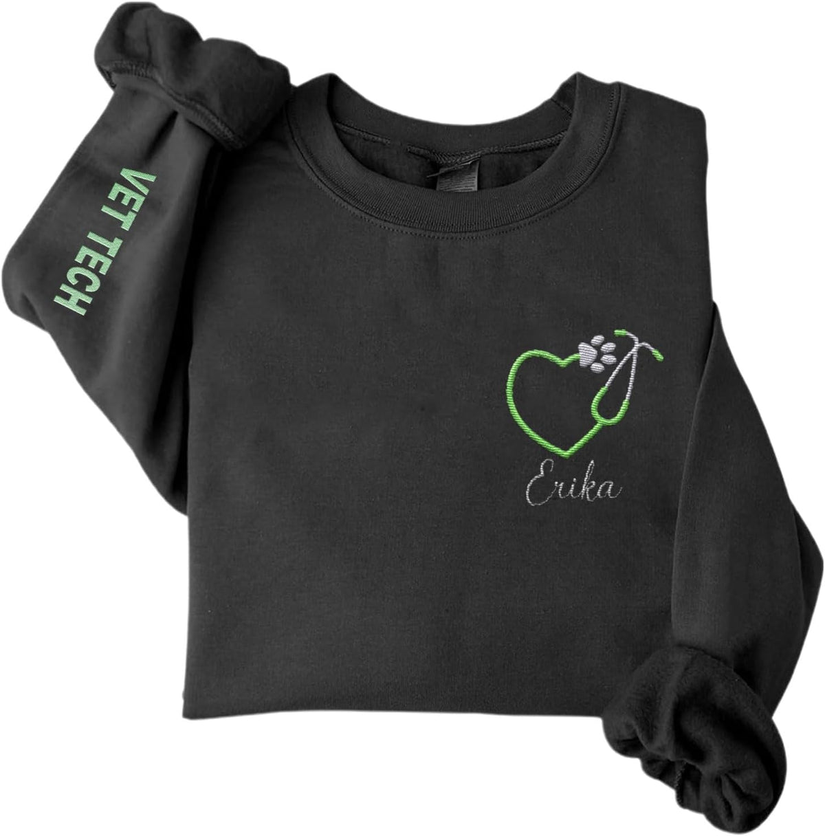 Custom Embroidered Vet Assistant Sweatshirt, Veterinary Medicine Hoodie for Women, Vet Tech Crewneck Gifts for Veterinarian