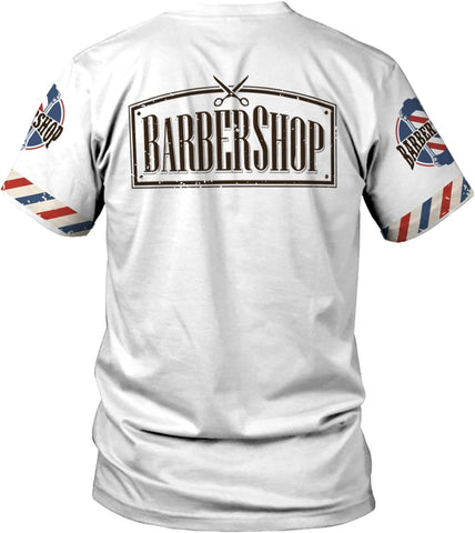 AOVL Personalized Name Barber Shirts Barber Shirt 3D for Men Custom Barber Shirt for Men Women Barber Shop Shirt Gift Barber
