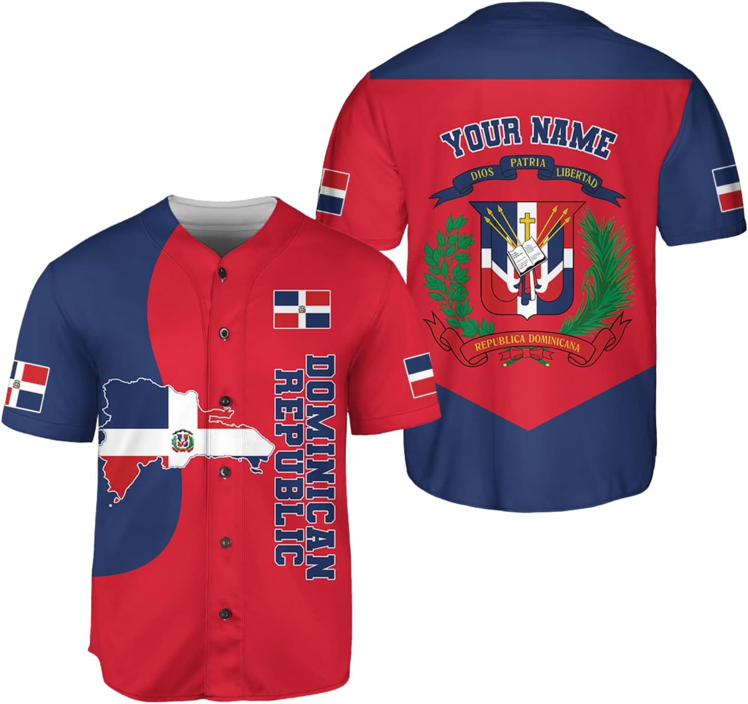 Personalized Dominican Republic Baseball Jersey Shirt,Team Name Republic Dominicana Baseball Jersey for Men and Women