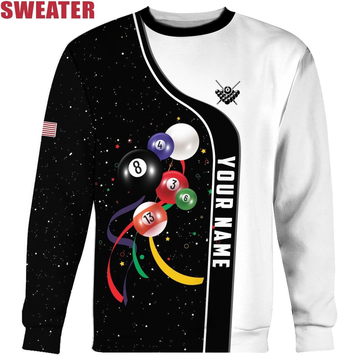 Pretyprints Personalized 3D Billiard Shirt Custom Name Men Women Team Apparel Pool 8 Ball Flag Tshirt Billiards Shirts Gift