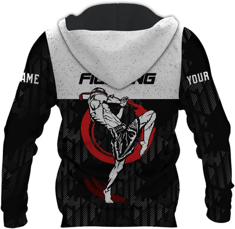 MAPrints Personalized Name Boxing Hoodies, Muay Thai Pride Sweatshirt