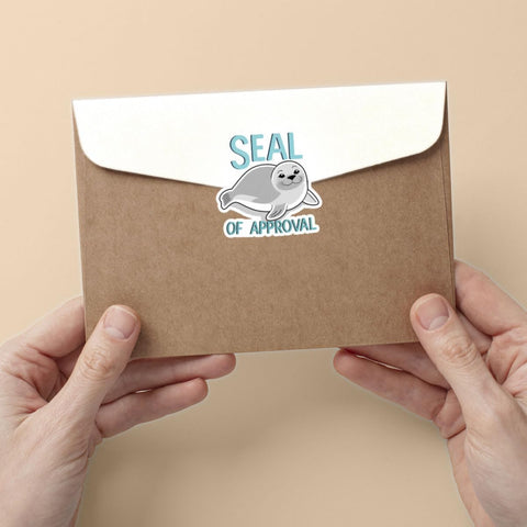 (3 Pcs) Seal of Approval Sticker – Cute Pun Animal Seal Vinyl Decal 3 inches Waterproof for Laptop, Water Bottle, Notebook, Journal, Scrapbook – Funny Gift for Students, Coworkers, Friends