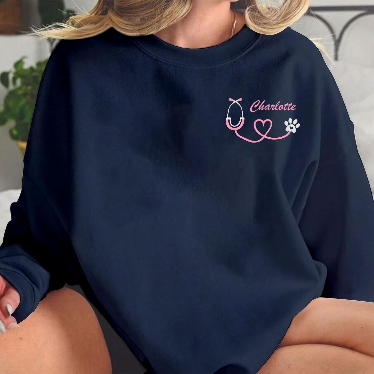 Personalized Veterinarian Embroidered Sweatshirt, Custom Vet Tech Shirt, Veterinary Technician Week Gifts, Veterinary Gifts