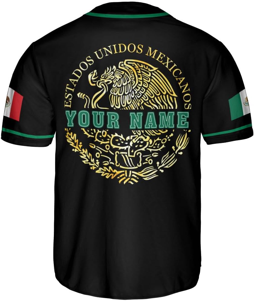 Mostprints Custom Mexico Baseball Jerseys Mexican Eagle & Flag Shirt for Teams, Mexico Shirts for Men & Women Size S-5XL