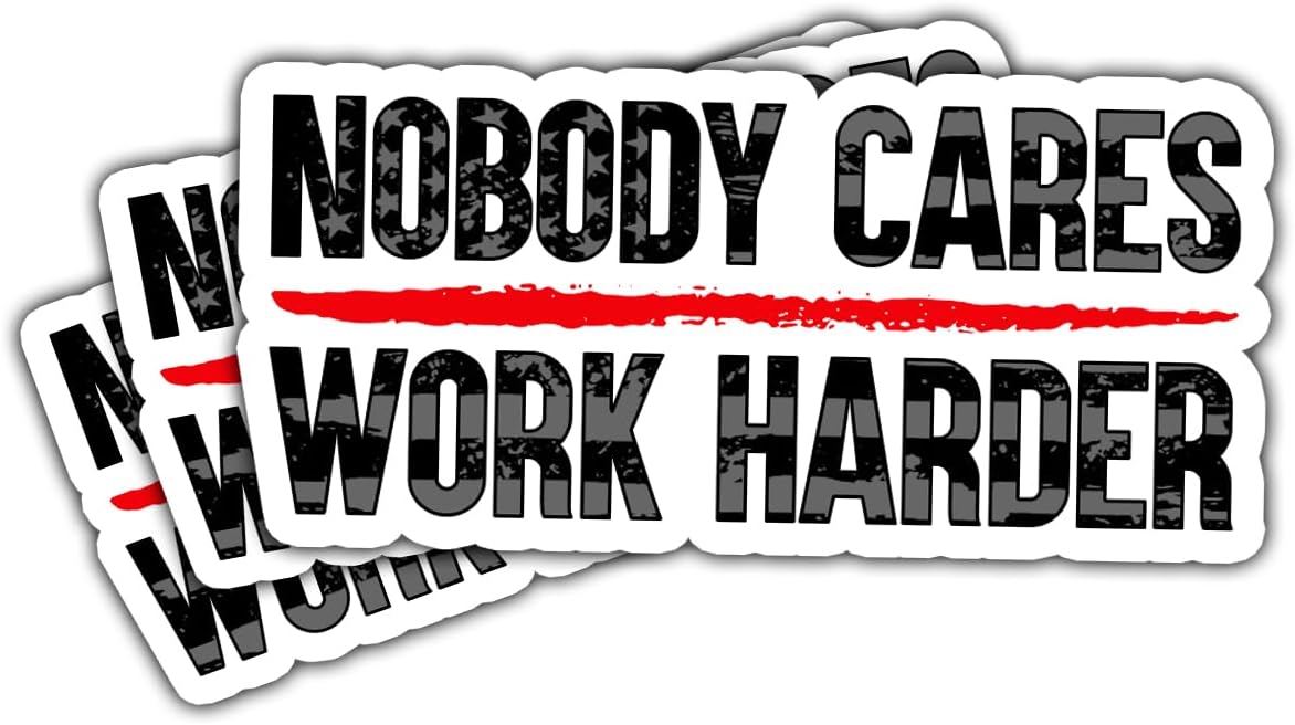 3 Pcs Nobody Cares Work Harder Sticker, Workout Gym Motivational Adulting is Hard Stickers, Truck Sticker, Sarcastic Work Stickers - Vinyl Stickers for Water Bottles Laptop Phone Car 3 ''