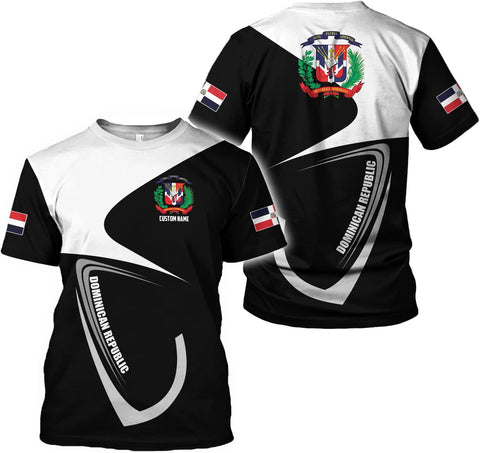 Vybonz Personalized Dominican Republic Shirts 3D, Republica Dominicana Tshirt, Dominican Republic Flag Shirt