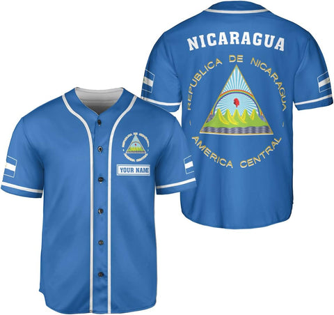 Leeprints Personalized Nicaragua Baseball Jersey Shirt Name Nicaraguan Baseball Jersey for Men & Women Nicaraguan Camisas