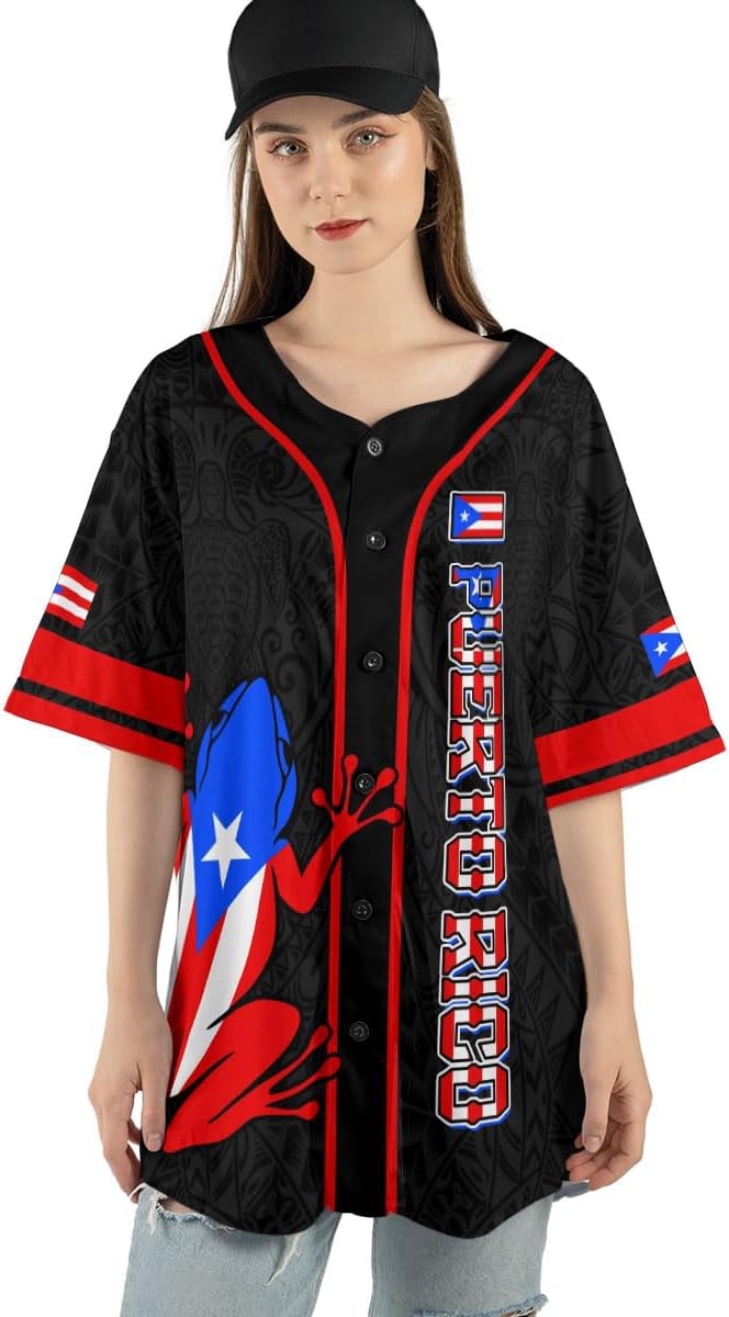 Suseaz Personalized Puerto Rico Baseball Shirt Custom Team Name Puerto Rican Baseball Jersey, Puerto Rican Baseball Men