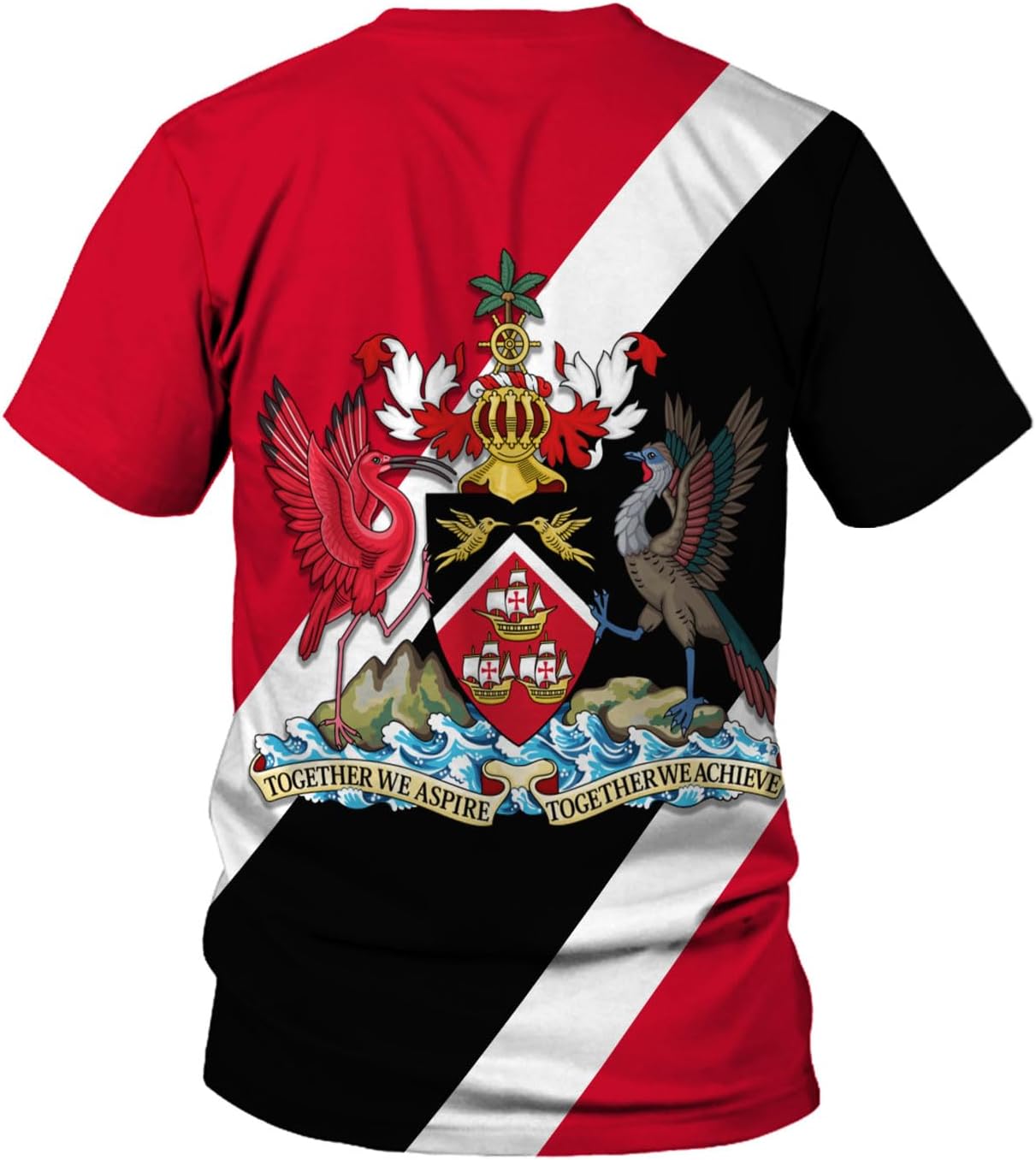 Artparel Personalized Trinidad and Tobago Shirt Trinidad and Tobago Coat of Arms Flag ShirtsTrinidad and Tobago Crest