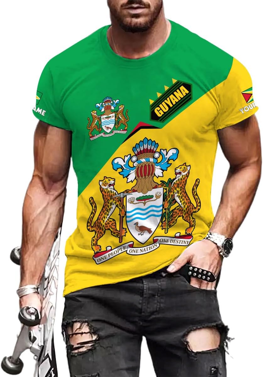 Parvii Personalized Guyana Shirts, Guyana Pride Tshirt, Guyanese Guyana Flag Shirt, Guyana Shirt for Men & Women, Guyana Gift