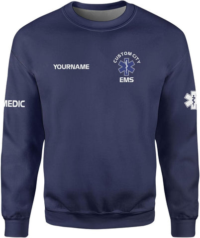 Custom EMS EMT Shirts Men Women, Personalized Paramedic Uniform Emergency Medical Technician Apparel, EMS Week Gifts