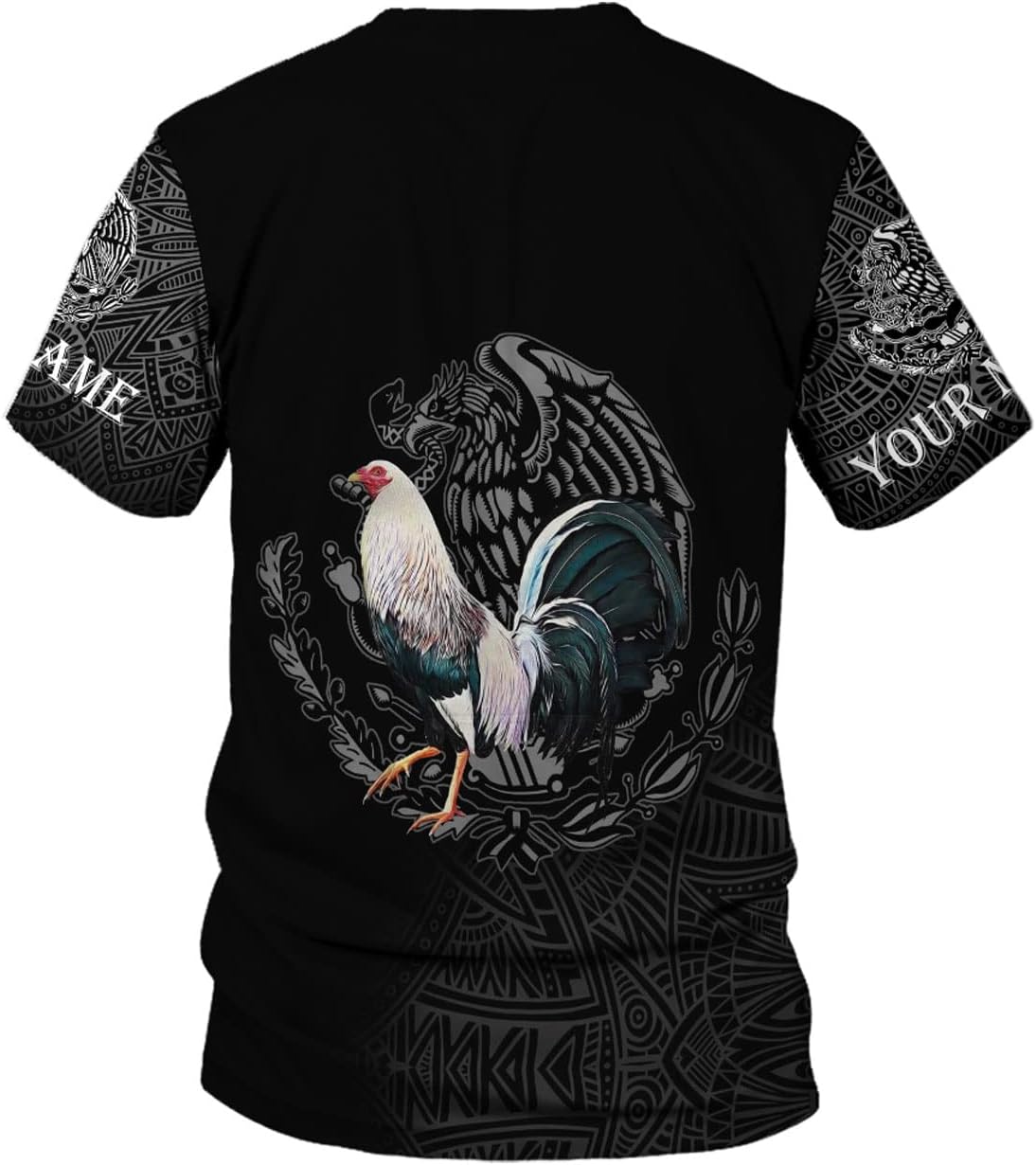 Personalized Rooster 3D, mexican shirts for men, camisas de galleros, custom name mexico shirt, Unisex 3D All Over Printed Sportwear, T Shirt For Men Women Adult Full Size S-5XL Mostefy TS02