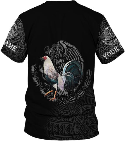 Personalized Rooster 3D, mexican shirts for men, camisas de galleros, custom name mexico shirt, Unisex 3D All Over Printed Sportwear, T Shirt For Men Women Adult Full Size S-5XL Mostefy TS02