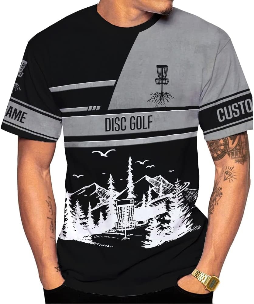 Personalized Disc Golf T-Shirt 3D All Over Printing S-5XL, Disc Golf Shirts for Men, Mens Disc Golf Tee Shirt