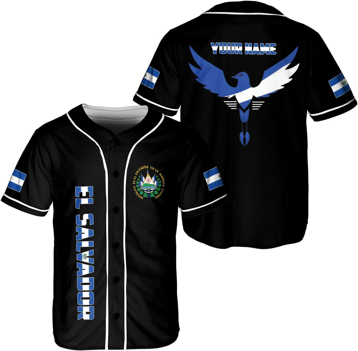 Parvii Personalized El Salvador Baseball Jersey - Proud El Salvador Shirt for Men