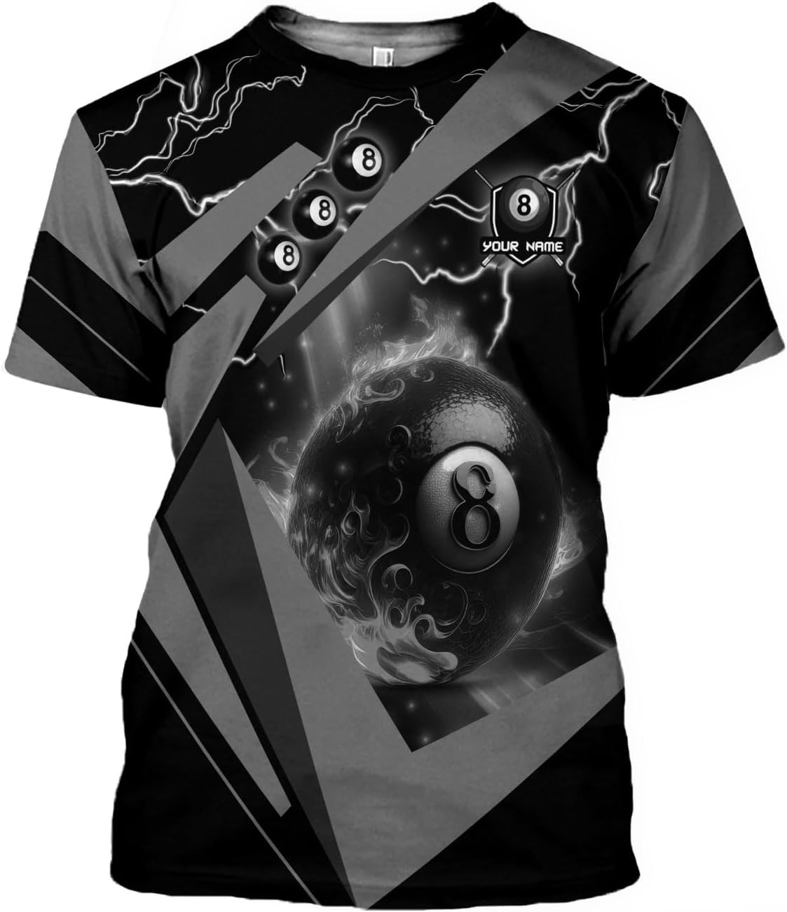 Pretyprints Personalized 3D Billiard Shirt Custom Name Men Women Team Apparel Pool 8 Ball Flag Tshirt Billiards Shirts Gift