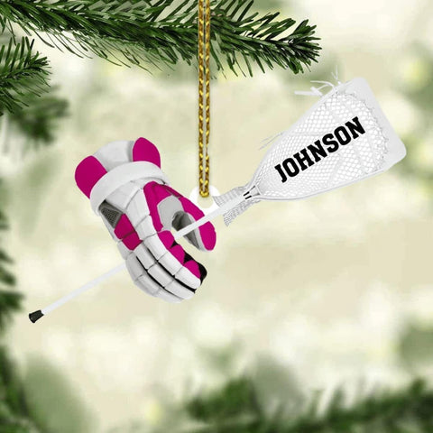 HomeDesign Personalized Lacrosse Ornament, Lacrosse Amor Shape Flat Ornament, Lacrosse Helmet Ornaments, Gifts for Lacrosse Lovers, Lacrosse Players, Lacrosse Christmas Ornament (LA 3)