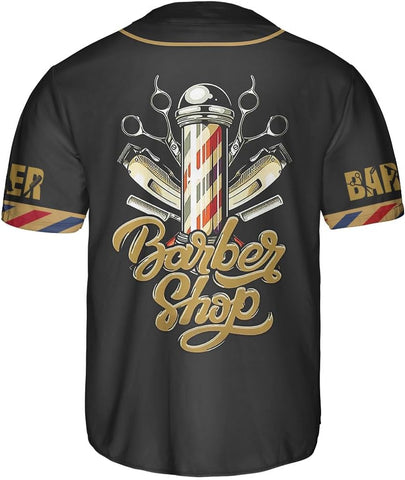 Personalized Barber Shop Baseball Jersey, Hairdresser Jersey, Barber Tools Hat