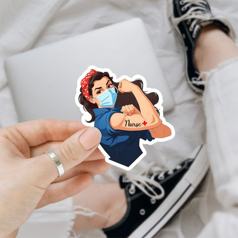 (3Pcs) Nurse Strong Girl Sticker, Nurse Life Sticker, Nurse Car Sticker, Nurse Decals for Vehicles, RN Car Decal Window Sticker - Stickers for Laptop Water Bottle Phone Car Window Helmet 3"