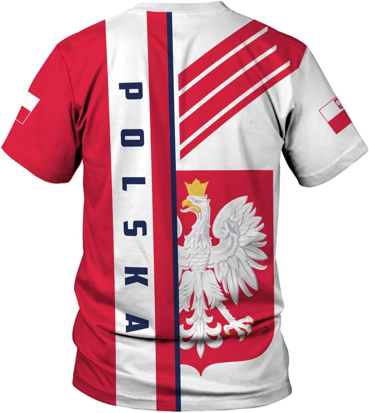 MoonArt Personalized Name Poland Shirt 3D, Poland Pride Shirts, Retro-Feel Polish Eagle Polska Unisex T-Shirt Polish Eagle