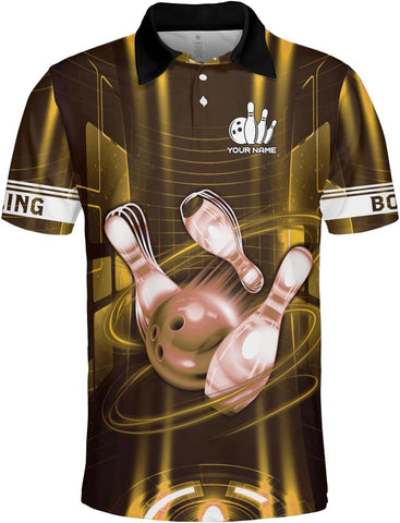 Custom Bowling Polo Shirt Personalized 3D Team Name Bowling Shirts for Men Women Jersey Unisex Bowler Short Sleeve Gift Tee